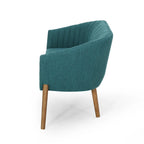 Causeuse, style Mid-Century Modern, surpiqûres horizontales, dossier incurvé, revêtement en tissu, pieds évasés en bois, beige / anthracite / gris brumeux / sarcelle / rose clair, 2 places