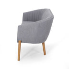 Causeuse, style Mid-Century Modern, surpiqûres horizontales, dossier incurvé, revêtement en tissu, pieds évasés en bois, beige / anthracite / gris brumeux / sarcelle / rose clair, 2 places