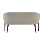 Causeuse, style Mid-Century Modern, surpiqûres horizontales, dossier incurvé, revêtement en tissu, pieds évasés en bois, beige / anthracite / gris brumeux / sarcelle / rose clair, 2 places
