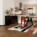 Commode double 6 tiroirs, finition très lustrée, poignées et base dorées, glissières de tiroir en métal, dispositif anti-basculement, noire, usage par 1 personne