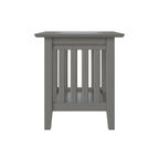Table d'appoint style Mission, bois massif, finition 5 étapes, plateau carré, Noyer / Expresso / Blanc / Gris, utilisation 1 personne