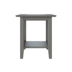 Table d'appoint style Mission, bois massif, finition 5 étapes, plateau carré, Noyer / Expresso / Blanc / Gris, utilisation 1 personne