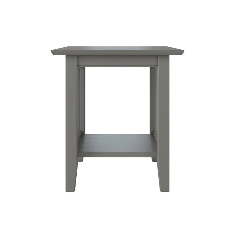 Table d'appoint style Mission, bois massif, finition 5 étapes, plateau carré, Noyer / Expresso / Blanc / Gris, utilisation 1 personne