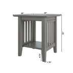 Table d'appoint style Mission, bois massif, finition 5 étapes, plateau carré, Noyer / Expresso / Blanc / Gris, utilisation 1 personne