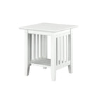 Table d'appoint style Mission, bois massif, finition 5 étapes, plateau carré, Noyer / Expresso / Blanc / Gris, utilisation 1 personne
