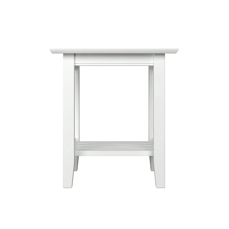 Table d'appoint style Mission, bois massif, finition 5 étapes, plateau carré, Noyer / Expresso / Blanc / Gris, utilisation 1 personne