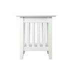 Table d'appoint style Mission, bois massif, finition 5 étapes, plateau carré, Noyer / Expresso / Blanc / Gris, utilisation 1 personne