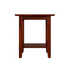 Table d'appoint style Mission, bois massif, finition 5 étapes, plateau carré, Noyer / Expresso / Blanc / Gris, utilisation 1 personne