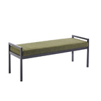 Banc d'appoint rembourré, tissu bouclette, pieds en acier laqué, vert/blanc cassé, 2 places