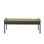 Banc d'appoint rembourré, tissu bouclette, pieds en acier laqué, vert/blanc cassé, 2 places