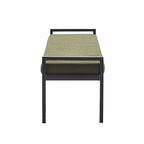 Banc d'appoint rembourré, tissu bouclette, pieds en acier laqué, vert/blanc cassé, 2 places