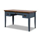 Bureau de 53 pouces, style maison de campagne moderne, tiroir à clavier escamotable, 2 tiroirs latéraux, peuplier et aulne noueux, Denim bleu et Whiskey, pour 1 personne