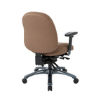 Chaise de bureau mi-dossier, réglage du dossier à crémaillère, glissière d'assise, soutien lombaire, accoudoirs réglables, base en titane, coloris Or Pailleté / Bleu / Taupe / Anthracite / Noir de Jais / Lie de Vin / Noir, 1 utilisateur