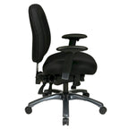 Chaise de bureau mi-dossier, réglage du dossier à crémaillère, glissière d'assise, soutien lombaire, accoudoirs réglables, base en titane, coloris Or Pailleté / Bleu / Taupe / Anthracite / Noir de Jais / Lie de Vin / Noir, 1 utilisateur