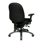 Chaise de bureau mi-dossier, réglage du dossier à crémaillère, glissière d'assise, soutien lombaire, accoudoirs réglables, base en titane, coloris Or Pailleté / Bleu / Taupe / Anthracite / Noir de Jais / Lie de Vin / Noir, 1 utilisateur