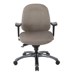 Chaise de bureau mi-dossier, réglage du dossier à crémaillère, glissière d'assise, soutien lombaire, accoudoirs réglables, base en titane, coloris Or Pailleté / Bleu / Taupe / Anthracite / Noir de Jais / Lie de Vin / Noir, 1 utilisateur