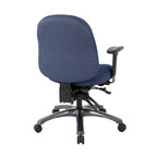 Chaise de bureau mi-dossier, réglage du dossier à crémaillère, glissière d'assise, soutien lombaire, accoudoirs réglables, base en titane, coloris Or Pailleté / Bleu / Taupe / Anthracite / Noir de Jais / Lie de Vin / Noir, 1 utilisateur