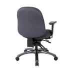 Chaise de bureau mi-dossier, réglage du dossier à crémaillère, glissière d'assise, soutien lombaire, accoudoirs réglables, base en titane, coloris Or Pailleté / Bleu / Taupe / Anthracite / Noir de Jais / Lie de Vin / Noir, 1 utilisateur