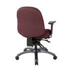 Chaise de bureau mi-dossier, réglage du dossier à crémaillère, glissière d'assise, soutien lombaire, accoudoirs réglables, base en titane, coloris Or Pailleté / Bleu / Taupe / Anthracite / Noir de Jais / Lie de Vin / Noir, 1 utilisateur
