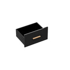 Console TV murale flottante, 3 tiroirs, finition brillante, noire, pour 1 personne