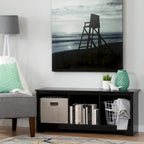 Banc de rangement, 3 casiers ouverts, assise large, panneaux de particules stratifiés, blanc pur / noir pur / chêne gris / chêne vieilli, pour 1 personne