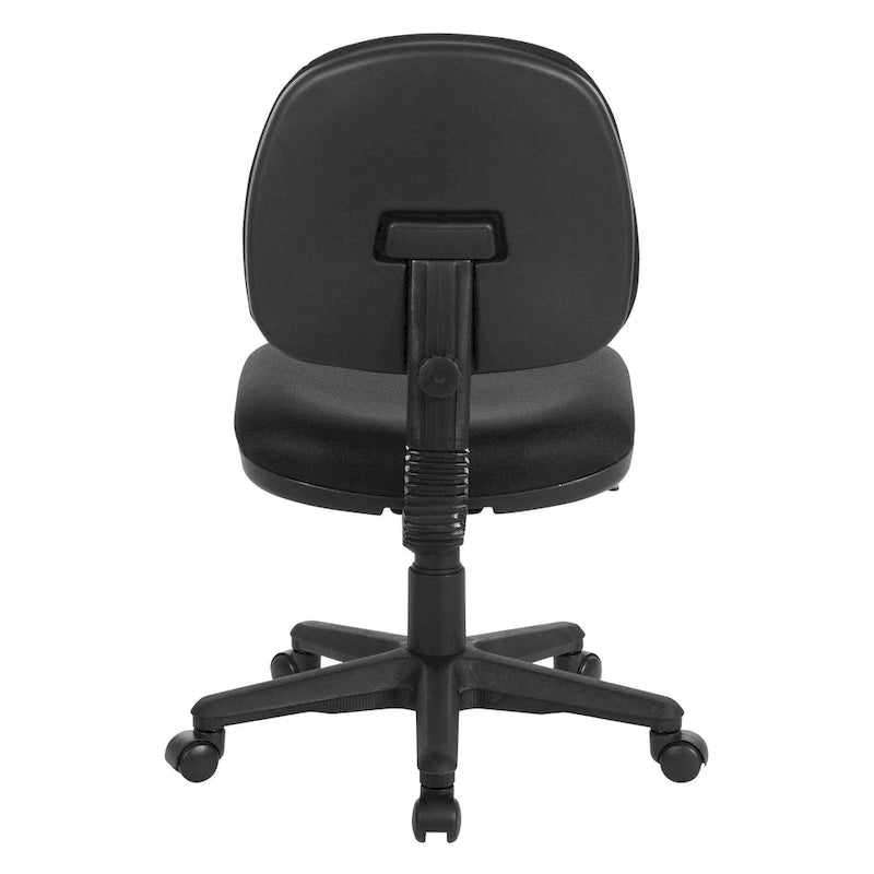 Chaise de bureau sans accoudoirs, assise et dossier rembourrés, support lombaire intégré, hauteur et profondeur réglables, certifiée Greenguard, bleu marine / noir / bordeaux, usage individuel