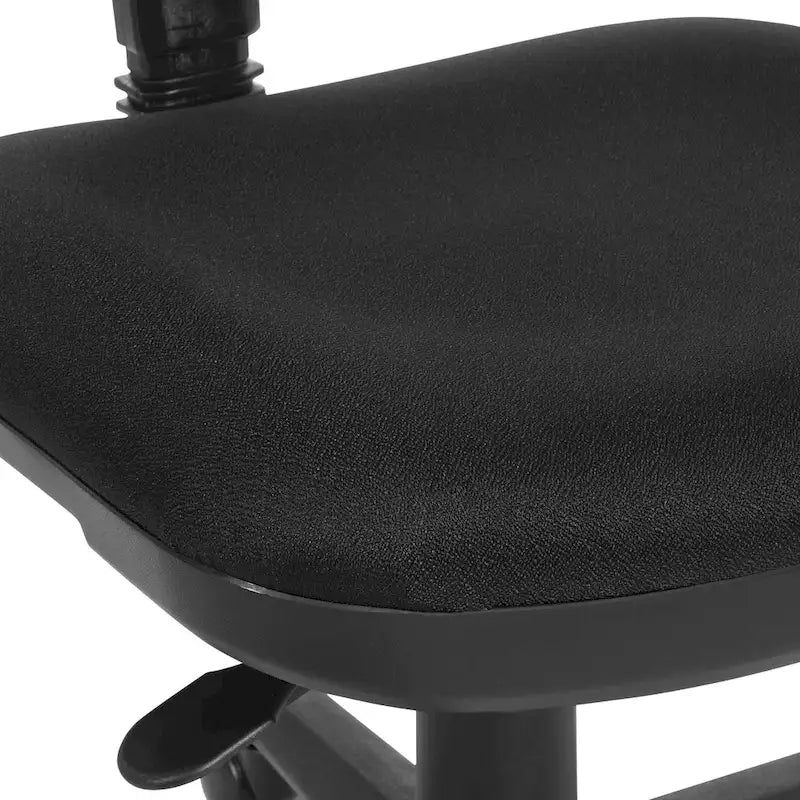 Chaise de bureau sans accoudoirs, assise et dossier rembourrés, support lombaire intégré, hauteur et profondeur réglables, certifiée Greenguard, bleu marine / noir / bordeaux, usage individuel
