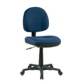 Chaise de bureau sans accoudoirs, assise et dossier rembourrés, support lombaire intégré, hauteur et profondeur réglables, certifiée Greenguard, bleu marine / noir / bordeaux, usage individuel