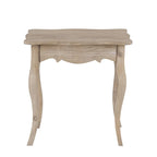 Table d'appoint avec tiroir, en bois de mindi massif, texture vieillie, grain naturel, non fini, pour 1 personne