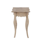 Table d'appoint avec tiroir, en bois de mindi massif, texture vieillie, grain naturel, non fini, pour 1 personne