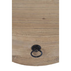 Table d'appoint avec tiroir, en bois de mindi massif, texture vieillie, grain naturel, non fini, pour 1 personne