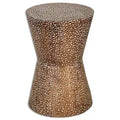 Table d'appoint Iron Accent, finition bronze cuivré vieilli, glaçure Dusty Stone, pour 1 personne