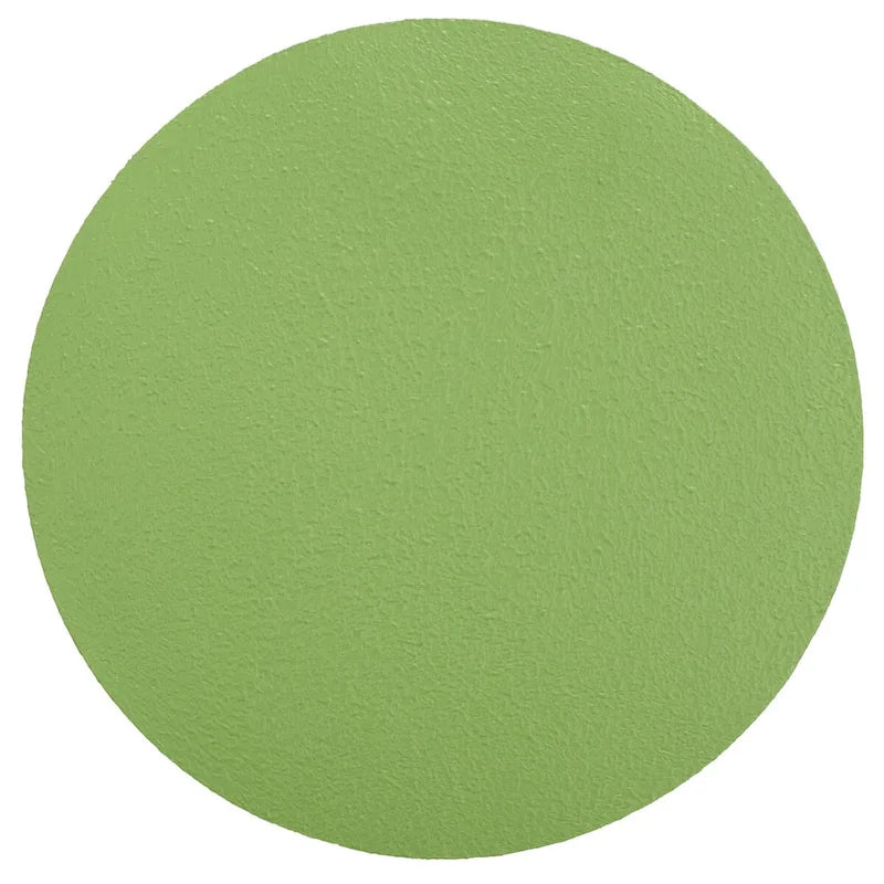 Table d'appoint empilable en forme de disque, design sculptural, plateau rond, vert / blanc / crème, pour 1 personne