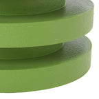 Table d'appoint empilable en forme de disque, design sculptural, plateau rond, vert / blanc / crème, pour 1 personne