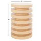 Table d'appoint empilable en forme de disque, design sculptural, plateau rond, vert / blanc / crème, pour 1 personne