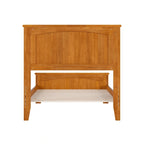 Lit plateforme profil bas, tête de lit à panneaux rainurés, pied de lit assorti, lattes en bois, 2 ports USB, bois massif, couleur Toffee Clair, Twin XL, 1 personne