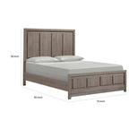 Lit double King Size, tête et pied de lit rectangulaires, cadre en bois, marron, pour 2 personnes