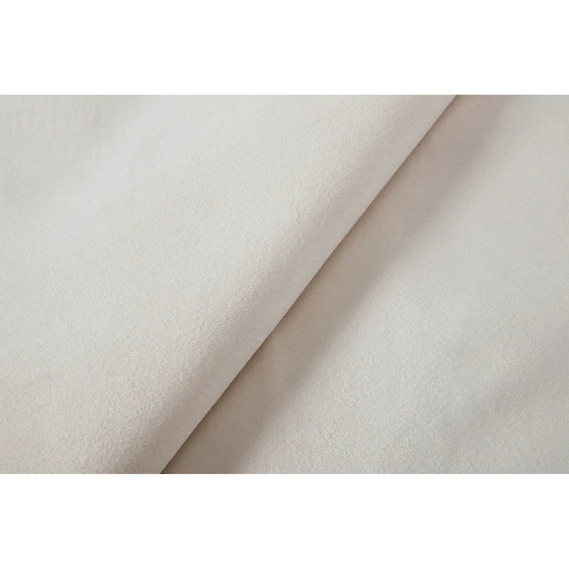 Lit double rembourré, tête de lit à oreilles, capitonné, garniture cloutée, tissu velours, lattes en bois, bleu/ivoire, pour 2 personnes