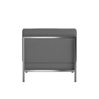 Fauteuil d'appoint modulaire sans accoudoirs, assise capitonnée, cadre en acier inoxydable, blanc / noir / gris, usage individuel