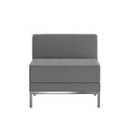 Fauteuil d'appoint modulaire sans accoudoirs, assise capitonnée, cadre en acier inoxydable, blanc / noir / gris, usage individuel