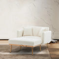 Fauteuil crapaud, tissu bouclette, dossier incurvé, pieds en fer doré rose, blanc / gris / rose / orange, usage individuel