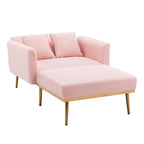 Fauteuil crapaud, tissu bouclette, dossier incurvé, pieds en fer doré rose, blanc / gris / rose / orange, usage individuel
