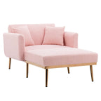 Fauteuil crapaud, tissu bouclette, dossier incurvé, pieds en fer doré rose, blanc / gris / rose / orange, usage individuel