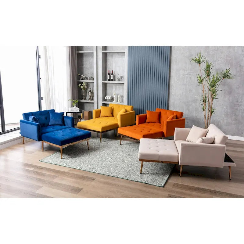 Fauteuil crapaud, tissu bouclette, dossier incurvé, pieds en fer doré rose, blanc / gris / rose / orange, usage individuel
