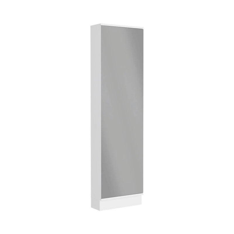 Meuble à chaussures avec miroir, porte simple, 5 étagères intérieures, jusqu'à 10 paires, noir/blanc, 1 personne