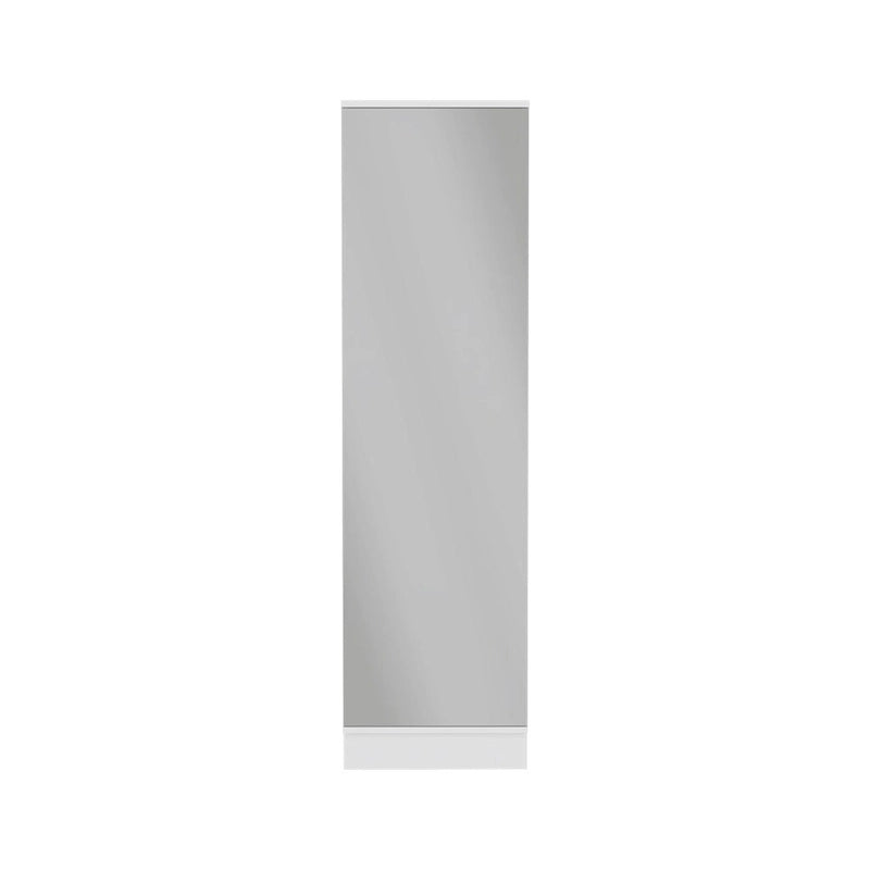 Meuble à chaussures avec miroir, porte simple, 5 étagères intérieures, jusqu'à 10 paires, noir/blanc, 1 personne