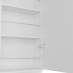 Meuble à chaussures avec miroir, porte simple, 5 étagères intérieures, jusqu'à 10 paires, noir/blanc, 1 personne