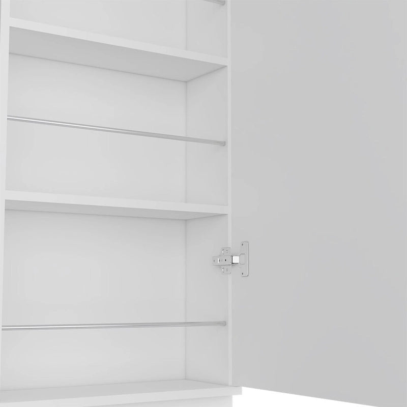 Meuble à chaussures avec miroir, porte simple, 5 étagères intérieures, jusqu'à 10 paires, noir/blanc, 1 personne