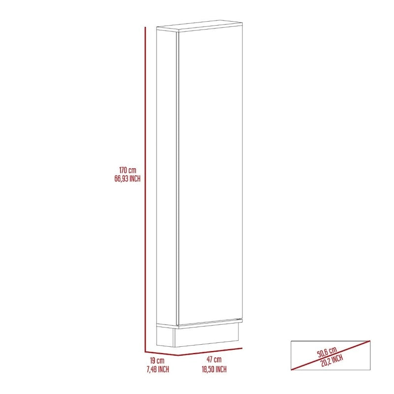 Meuble à chaussures avec miroir, porte simple, 5 étagères intérieures, jusqu'à 10 paires, noir/blanc, 1 personne
