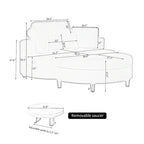 Canapé rond avec pouf, tissu velours côtelé, appui-tête réglable, plateau amovible, 2 coussins décoratifs et 1 coussin lombaire, orange / beige / gris / jaune, 1 personne